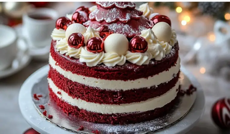 Red Velvet Christmas Tree Cake
