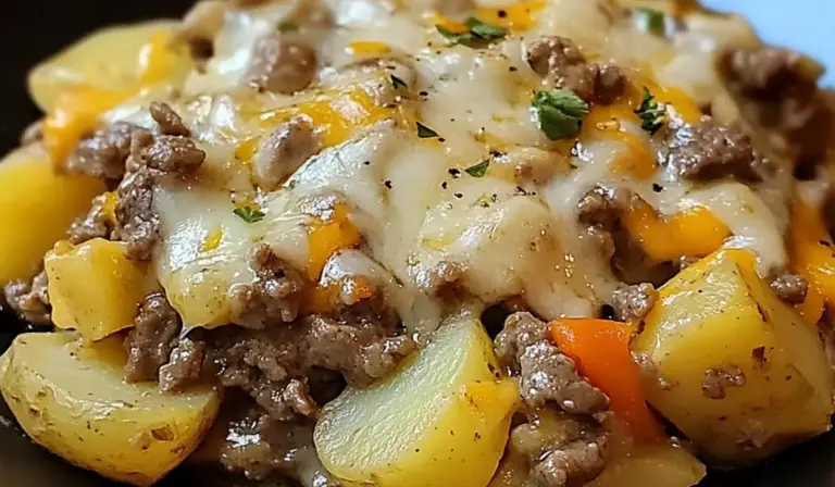 Crockpot Cheesesteak Potato Casserole